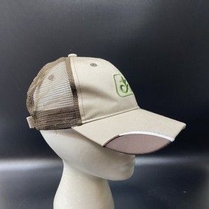 Pioneer Seed Trucker Hat Adjustable Embroidered Logo Tan Hook & Loop Strapback